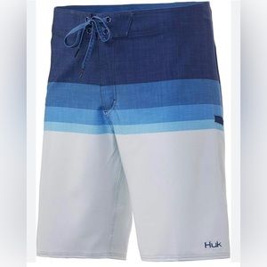 HUK Men's Gulfstream Quick-Drying Performance Fishing Shorts Size 38 Blue NWT